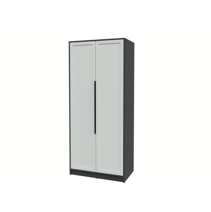 Шкаф распашной Тренд КТ-Ш2 (Антрацит ЛДСП/ Грэй ЛМДФ) Ш918 В2128 Г547 Шкаф распашной Тренд КТ-Ш2 (Антрацит ЛДСП/ Грэй ЛМДФ) Ш918 В2128 Г547